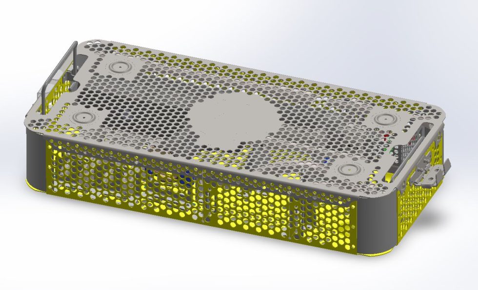Solidworks design drawing of surgical tray