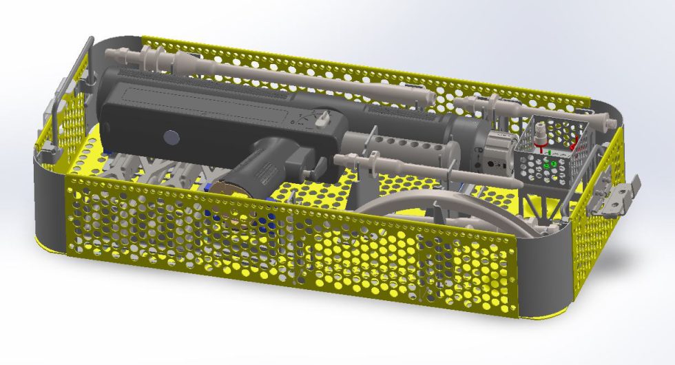 Solidworks design drawing of surgical tray